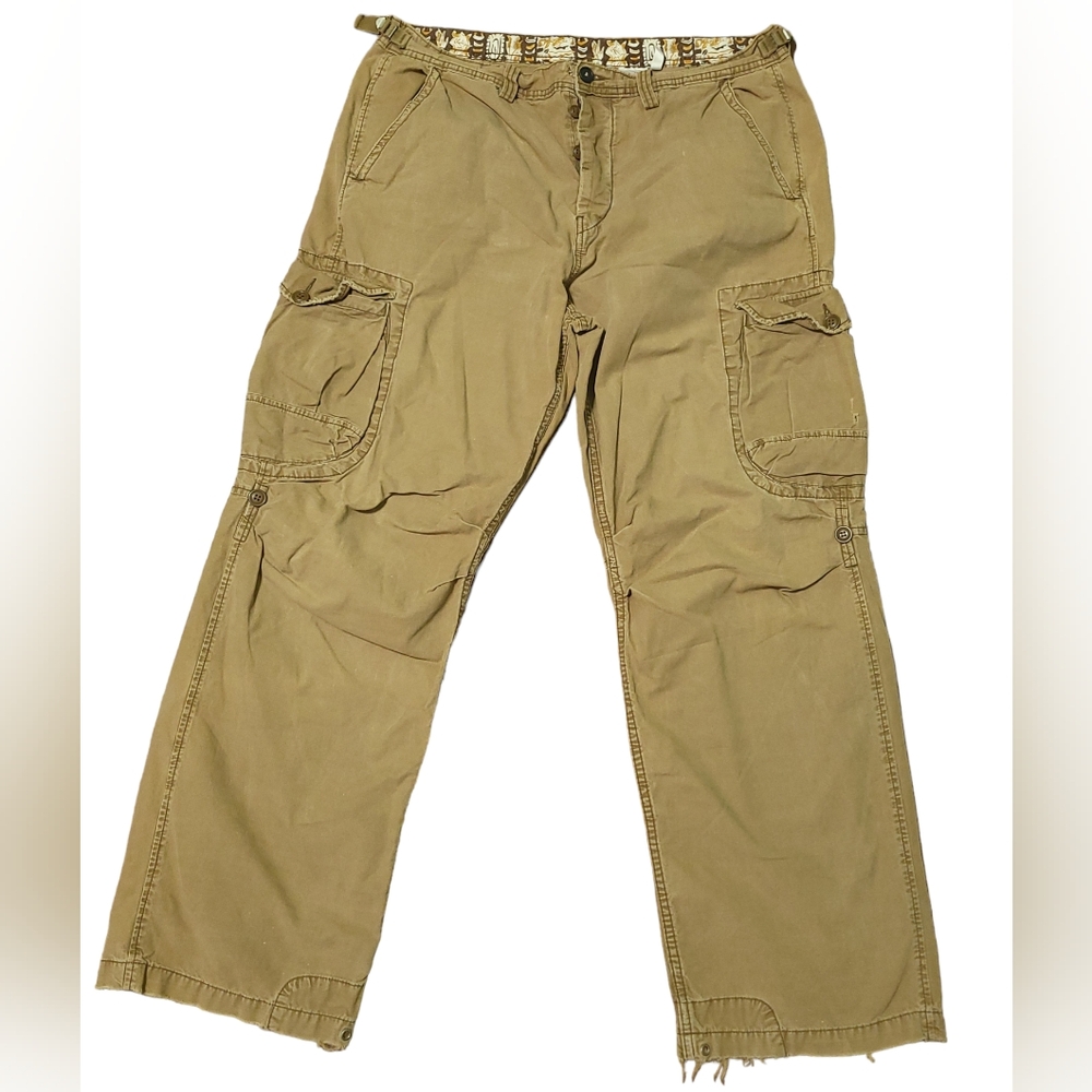 Vintage Lucky Brand Cargo Pants Distressed Dungarees Size 38